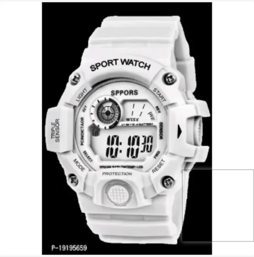 Dailylife Waterproof White Color Digital Watch ,Silicone Boys Digital Sports Watch
